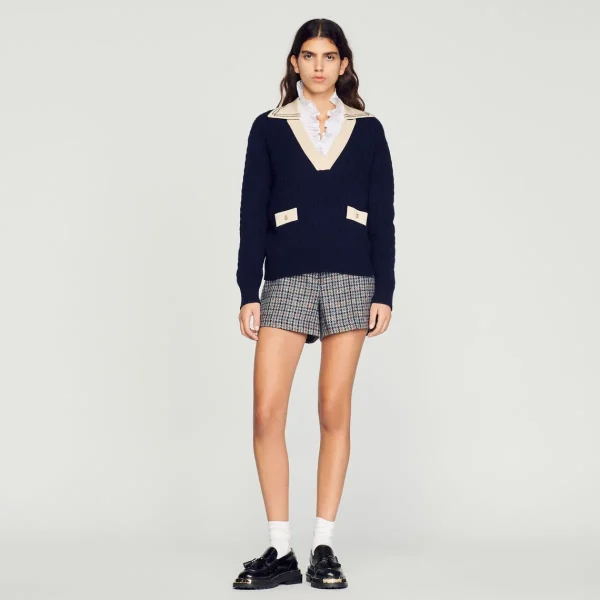 Outlet Cable Knit Sweater With Low Neckline Women Sweaters & Cardigans