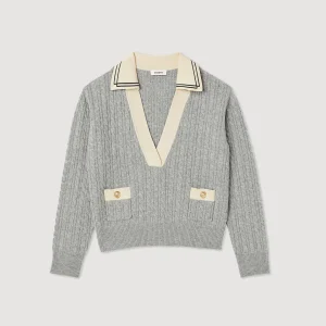 New Cable Knit Sweater With Low Neckline Women Sweaters & Cardigans