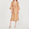 Cheap Caftan Dress With Flower Stripes Print Women Dresses