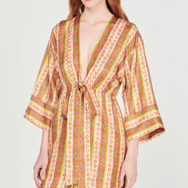 Cheap Caftan Dress With Flower Stripes Print Women Dresses