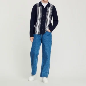 Cheap Cardigan With Contrasting Embroidery Men Sweaters & Cardigans