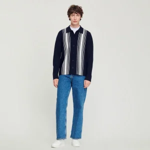 Cheap Cardigan With Contrasting Embroidery Men Sweaters & Cardigans