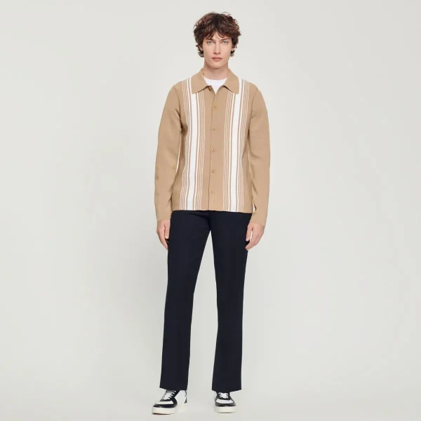 Clearance Cardigan With Contrasting Embroidery Men Sweaters & Cardigans