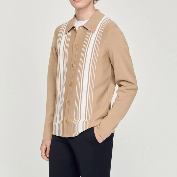 Clearance Cardigan With Contrasting Embroidery Men Sweaters & Cardigans