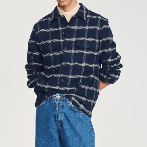 Cheap Check Overshirt Men Shirts