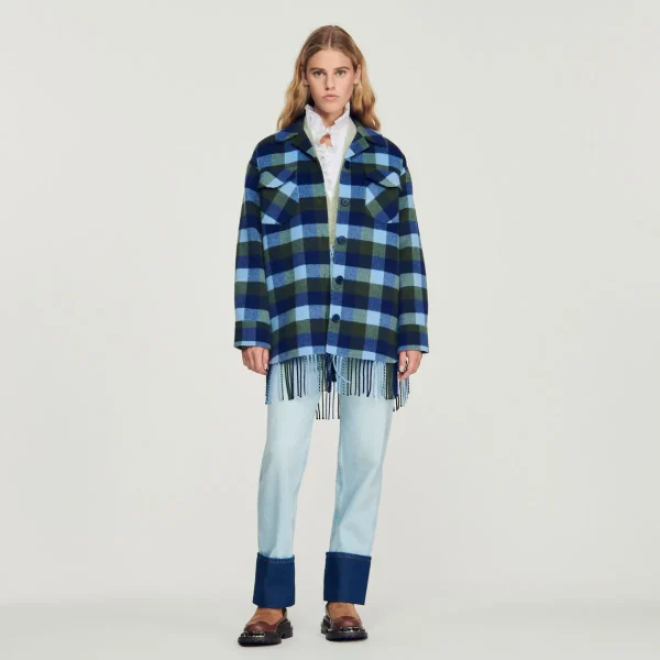 Outlet Checked Coat Women Coats