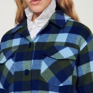 Outlet Checked Coat Women Coats