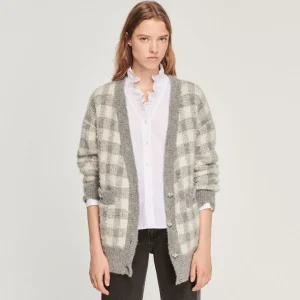 Sale Checked Jacquard Cardigan Women Sweaters & Cardigans