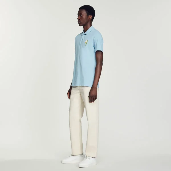 Online Cotton PiquÉ Polo Shirt With Embroidery Men T-Shirts & Polos