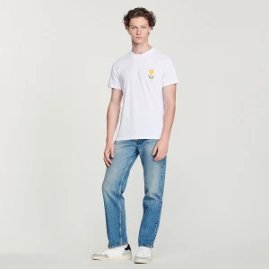 Cheap Cotton T-Shirt With Tulip Embroidery Men T-Shirts & Polos