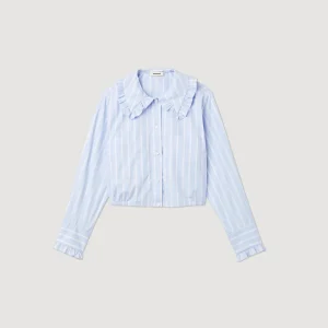 Sale Cropped Shirt With Large Collar Women Tops & Shirts