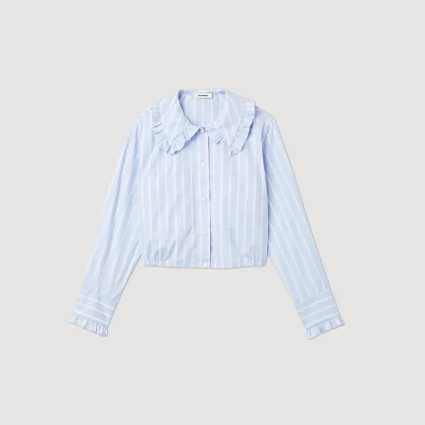 Sale Cropped Shirt With Large Collar Women Tops & Shirts