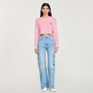 Outlet Cropped Smiley&Copy; Sweater Women Sweaters & Cardigans