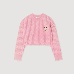 Outlet Cropped Smiley&Copy; Sweater Women Sweaters & Cardigans