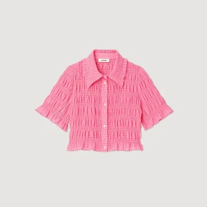 Clearance Cropped Smocked Shirt Women Tops & Shirts