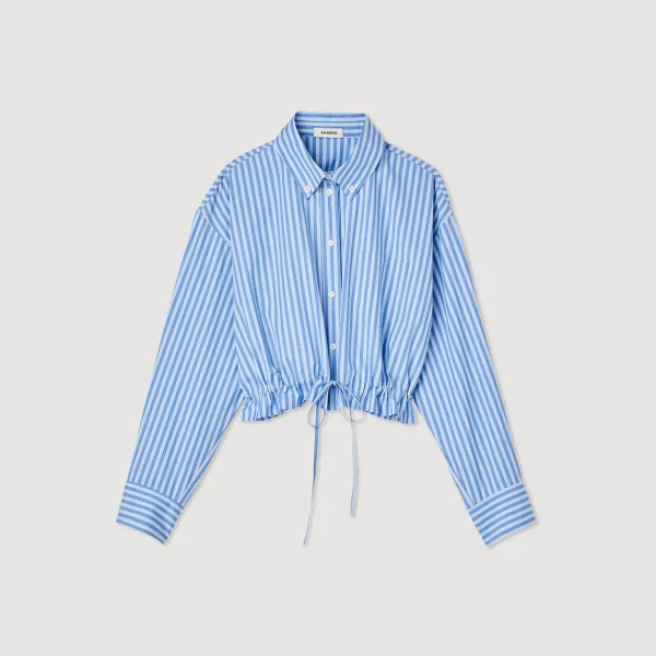 New Cropped Striped Shirt Women Tops & Shirts