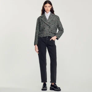 Flash Sale Cropped Tweed Jacket Women Matching Sets