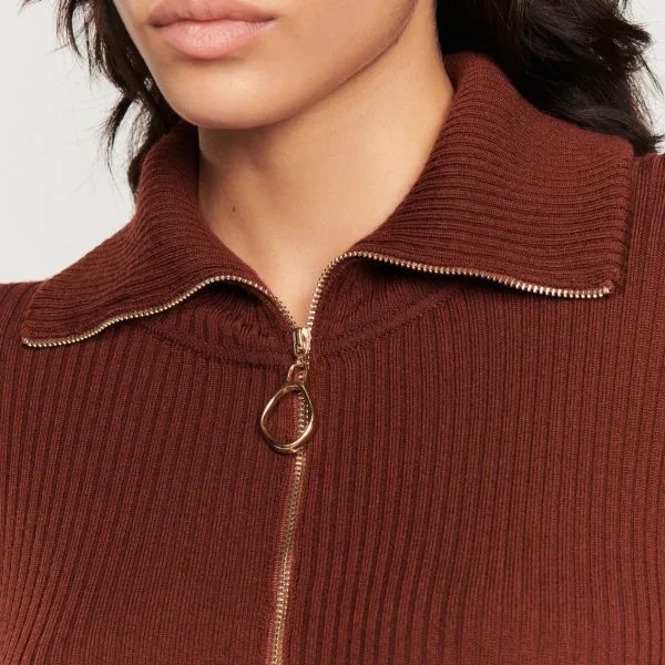 Discount Embellished Zip-Neck Sweater Women Sweaters & Cardigans