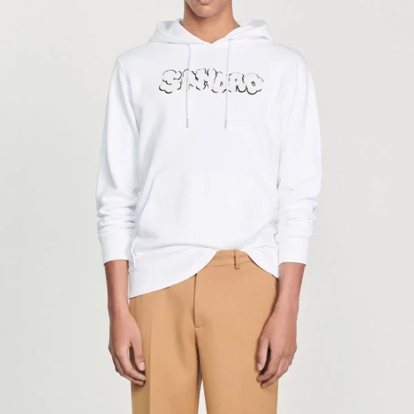 New Embroidered Sandro Hoodie Men Sweatshirts