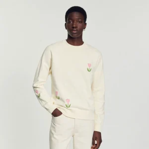 Shop Embroidered Tulip Sweatshirt Men Sweatshirts