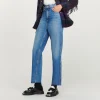 Online Faded Straight-Leg Jeans Women Jeans