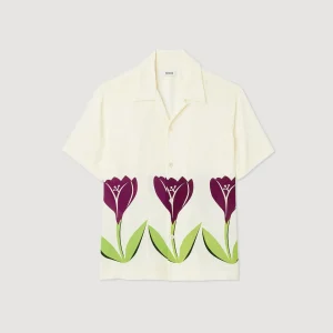 Cheap Floaty Shirt With Tulip Print Men Shirts