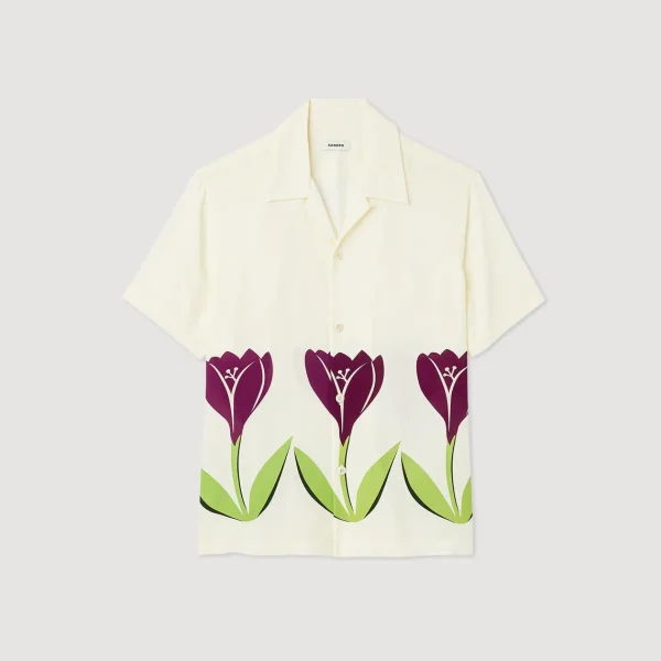 Cheap Floaty Shirt With Tulip Print Men Shirts