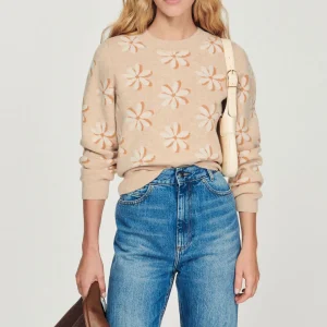 Outlet Floral Jacquard Knit Sweater Women Sweaters & Cardigans