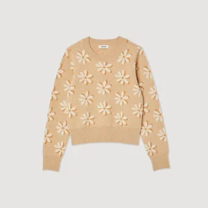 Outlet Floral Jacquard Knit Sweater Women Sweaters & Cardigans