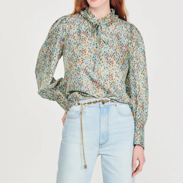 Shop Flowing Blouse With Liberty Flower Print Women Tops & Shirts