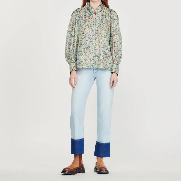 Shop Flowing Blouse With Liberty Flower Print Women Tops & Shirts