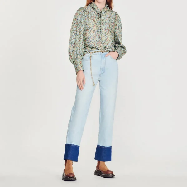 Shop Flowing Blouse With Liberty Flower Print Women Tops & Shirts