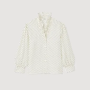 Store Flowing Shirt With Mini Polka-Dot Print Women Tops & Shirts