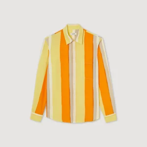 Sale Flowing Striped Long-Sleeved Shirt Men Shirts