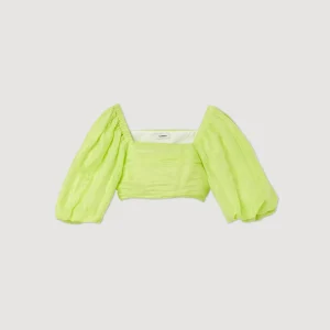 Clearance Gathered Crop Top Women Tops & Shirts