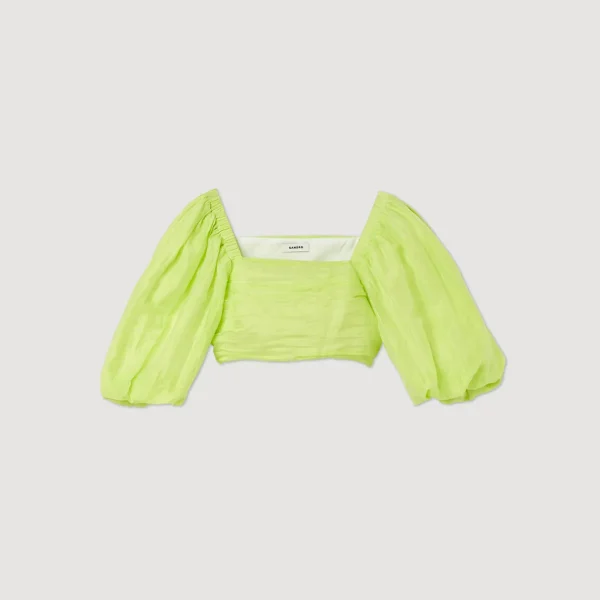 Clearance Gathered Crop Top Women Tops & Shirts