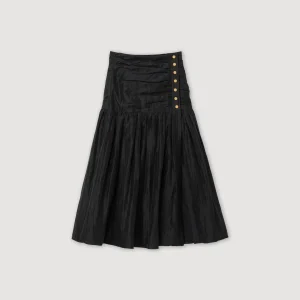 Online Gathered Long Skirt Women Skirts