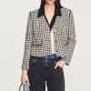 Discount Houndstooth Tweed Jacket Women Jackets & Blazers