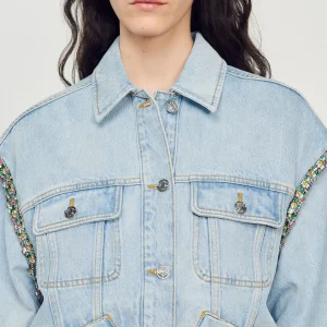 Hot Jean Jacket With Rhinestones Women Jackets & Blazers