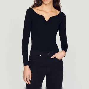 Best Knit Bodysuit With Sweetheart Neck Women Sweaters & Cardigans