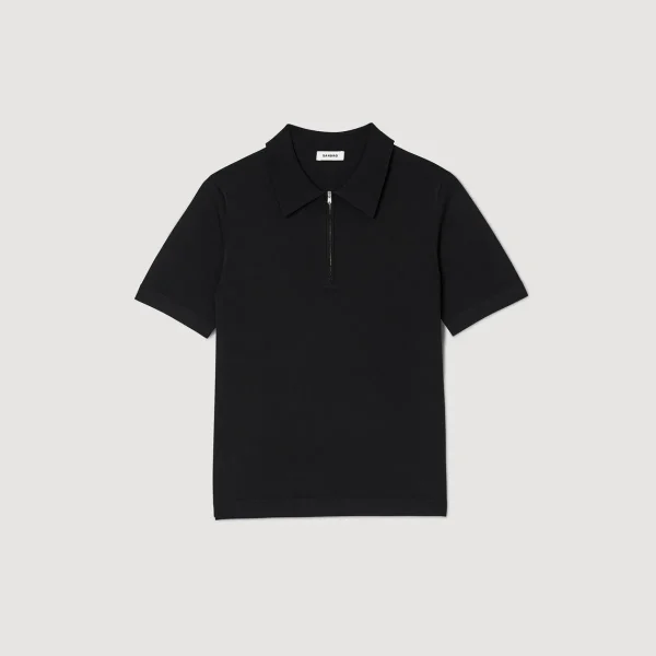 Hot Knitted Polo Shirt With Zip Collar Men T-Shirts & Polos