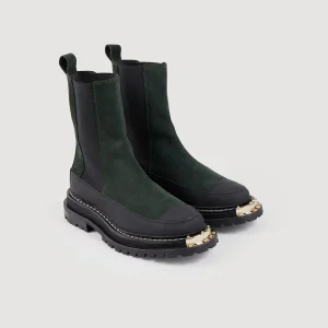 Fashion Leather Chelsea Boots With Notched Sole Women Boots