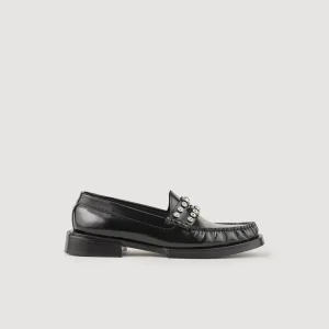 Online Leather Loafers With Rhinestones Women Loafers