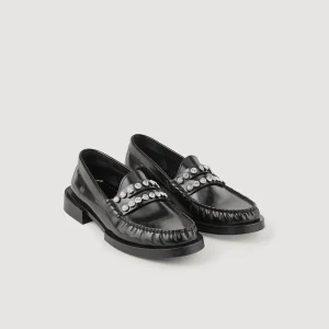 Online Leather Loafers With Rhinestones Women Loafers