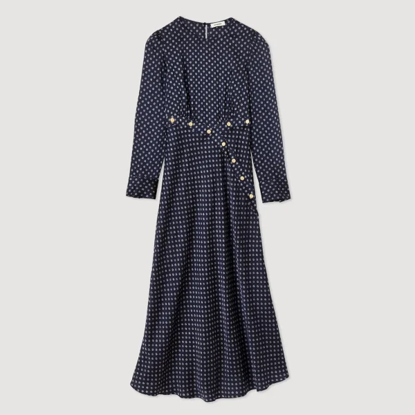 Cheap Long Flowing Dress With Polka-Dot Print Women Dresses