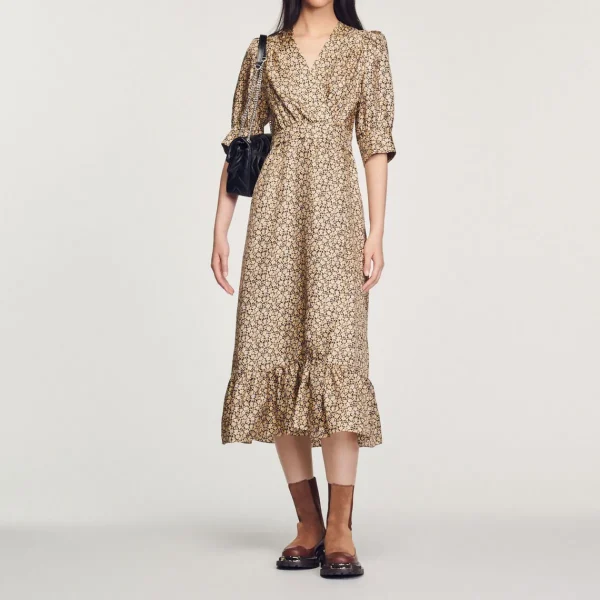 Cheap Long Flowing Wrap Dress Women Dresses