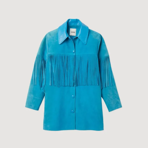 Store Long Fringed Leather Jacket Women Jackets & Blazers