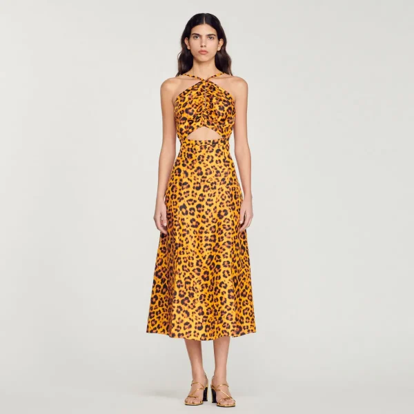 Cheap Long Leopard Print Dress Women Dresses