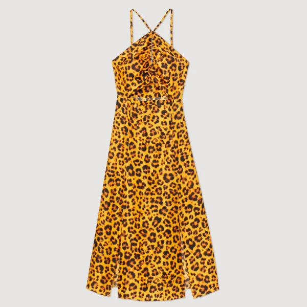 Cheap Long Leopard Print Dress Women Dresses