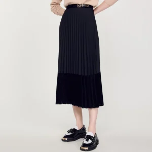 Outlet Long Pleated Wrapover Skirt Women Skirts